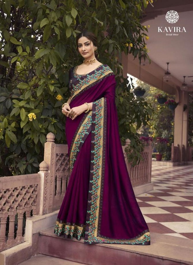 KAVIRA AARNA Latest fancy Designer Heavy Stylish Wedding Wear Embroidered Work Fancy Saree Collection